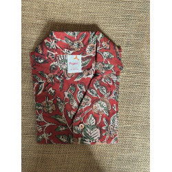 Rust Leafy Block Print Shirt